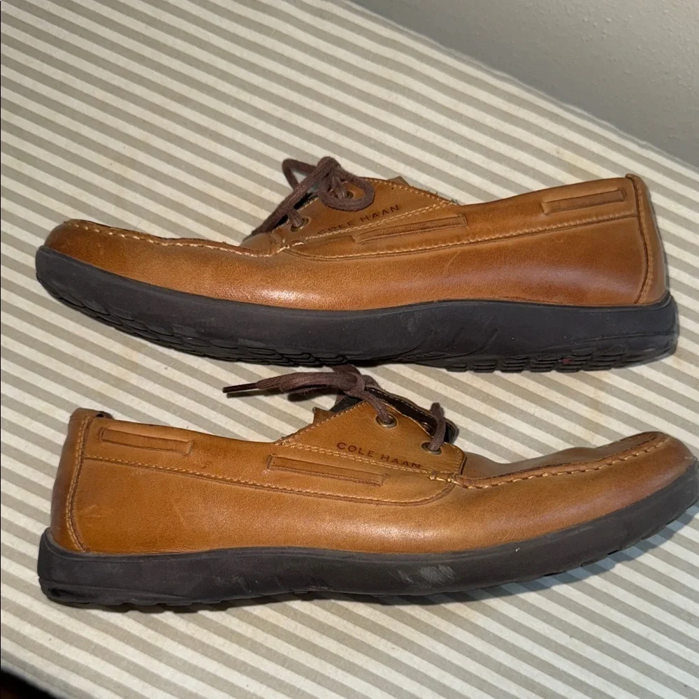 Cole Haan Tan Leather Boat Shoes